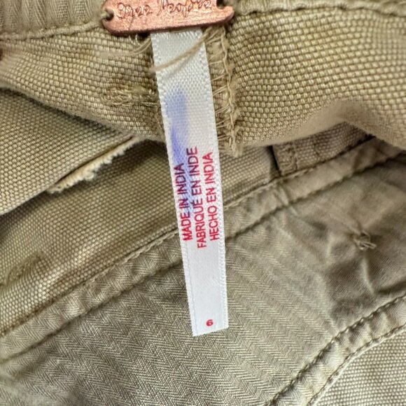 Free People We The Free Cleo Washed Chino Pants Business Boho Dark Khaki Women 6 - Picture 3 of 8